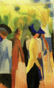 Bild-Nr: 30005108 August Macke, Spaziergänger unter Bäumen Erstellt von: Macke, August