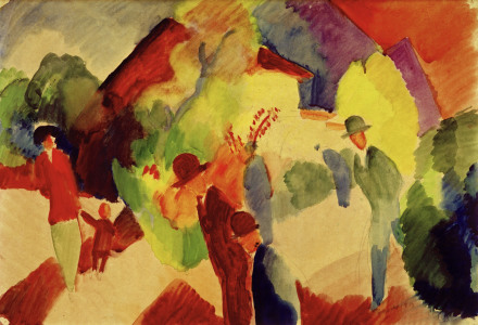 Bild-Nr: 30005254 August Macke, Spaziergänger im Park Erstellt von: Macke, August