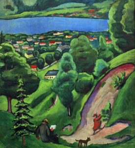 Bild-Nr: 30005294 A.Macke / Landscape near Lake Tegern Erstellt von: Macke, August