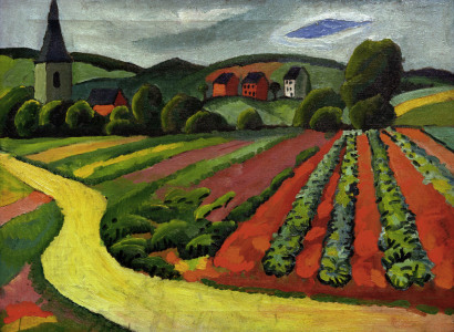 Bild-Nr: 30005304 A.Macke, Landschaft mit Kirche und Weg Erstellt von: Macke, August