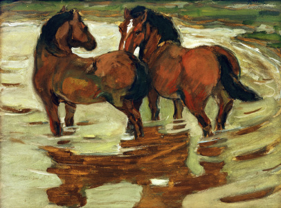 Bild-Nr: 30005576 F.Marc, Zwei Pferde in der Schwemme Erstellt von: Marc, Franz