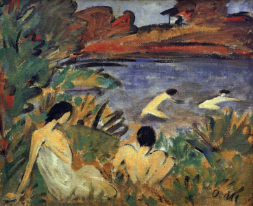 Bild-Nr: 30006084 O.Mueller, Pond with Bathers / 1921-22 Erstellt von: Mueller, Otto