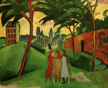 Bild-Nr: 30006136 A.Macke, Landschaft mit drei Mädchen Erstellt von: Macke, August