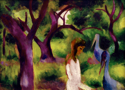 Bild-Nr: 30006470 August Macke, Girl and blue birds Erstellt von: Macke, August