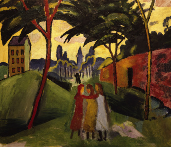 Bild-Nr: 30006480 A.Macke, Landschaft mit drei Mädchen Erstellt von: Macke, August