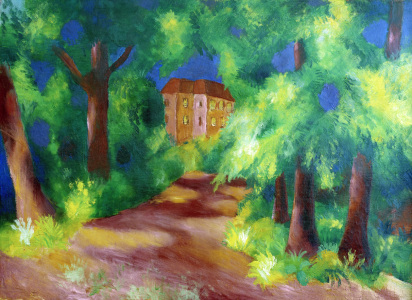 Bild-Nr: 30006528 Macke / Red house in a parc / 1914 Erstellt von: Macke, August