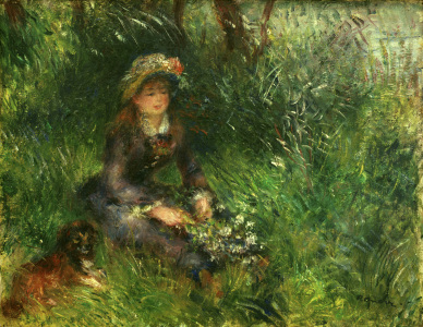 Bild-Nr: 30006854 Renoir / Aline Charigot with dog / 1880 Erstellt von: Renoir, Pierre-Auguste