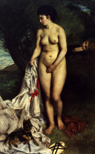 Bild-Nr: 30007042 Renoir / Bather with a pinscher / 1870 Erstellt von: Renoir, Pierre-Auguste