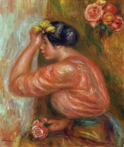 Bild-Nr: 30007102 A.Renoir, Girl with Roses by Mirror Erstellt von: Renoir, Pierre-Auguste