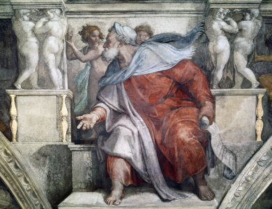 Bild-Nr: 30007312 Michelangelo / Ezekiel / fresco c.1510 Erstellt von: Buonarroti, Michelangelo (Michelangelo di Lodovico Buonarroti Simoni)