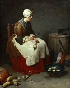 Bild-Nr: 30007431 J.B.S.Chardin / Woman paring turnips Erstellt von: Chardin, Jean Siméon