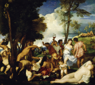 Bild-Nr: 30007501 Titian / Bacchanalia / Paint. / 1518/19 Erstellt von: Vecellio, Tiziano
