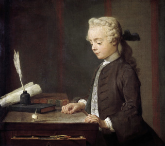 Bild-Nr: 30007503 Chardin / Boy with top / 18th-c.Painting Erstellt von: Chardin, Jean Siméon