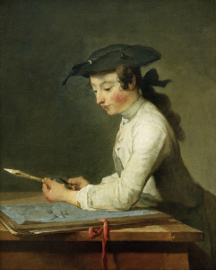 Bild-Nr: 30007513 J.B.S.Chardin, The draughtsman / 1737 Erstellt von: Chardin, Jean Siméon
