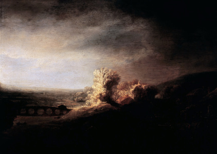 Bild-Nr: 30007659 Rembrandt / Landscape with arch bridge. Erstellt von: Rembrandt Harmenszoon van Rijn