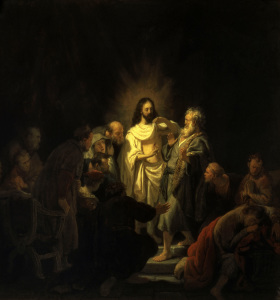 Bild-Nr: 30007773 Doubting Thomas / Rembrandt / 1634 Erstellt von: Rembrandt Harmenszoon van Rijn