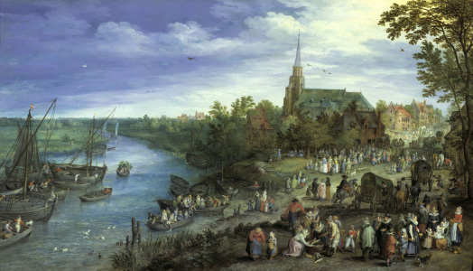 Bild-Nr: 30007819 Brueghel, the Elder, Village Market. Erstellt von: Jan Brueghel der Ältere