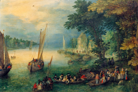 Bild-Nr: 30007879 J.Brueghel d.E. / River Landscape / 1605 Erstellt von: Jan Brueghel der Ältere