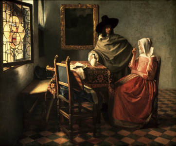 Bild-Nr: 30007901 Vermeer/Man a.woman drinking wine/c.1660 Erstellt von: Jan Vermeer van Delft