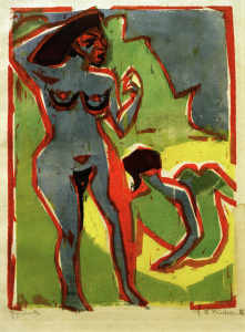 Bild-Nr: 30008321 E.L.Kirchner,Badende Frauen (Moritzburg) Erstellt von: Ernst Ludwig Kirchner