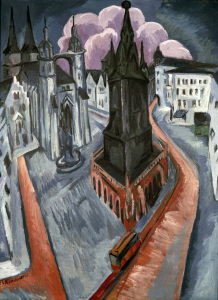 Bild-Nr: 30008413 Kirchner / The Red Tower in Halle / 1915 Erstellt von: Ernst Ludwig Kirchner