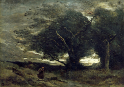 Bild-Nr: 30008895 Camille Corot / Gust of Wind / Painting Erstellt von: Corot, Jean Baptiste Camille