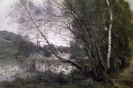 Bild-Nr: 30008899 C. Corot / Lake with bending Trees Erstellt von: Corot, Jean Baptiste Camille