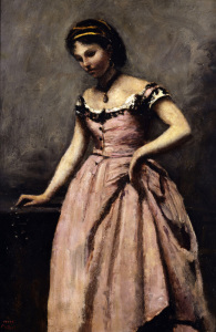 Bild-Nr: 30008901 Corot / Young woman in pink dress Erstellt von: Corot, Jean Baptiste Camille