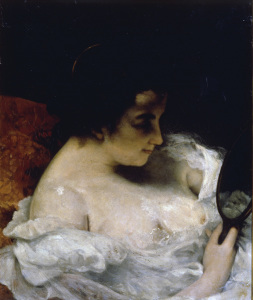 Bild-Nr: 30009007 G.Courbet / La Femme au Mirroir / 1860 Erstellt von: Courbet, Gustave