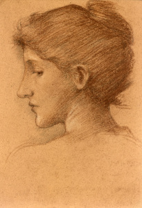 Bild-Nr: 30009224 E.Burne-Jones, Study of a Female Head. Erstellt von: Burne-Jones, Edward
