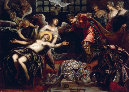 Bild-Nr: 30009381 Tintoretto/St. Catherine in the Dungeon Erstellt von: Tintoretto, Jacopo