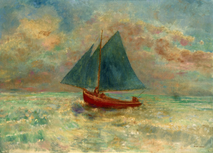 Bild-Nr: 30009694 O.Redon, Red Boat with Blue Sail / Paint Erstellt von: Redon, Odilon