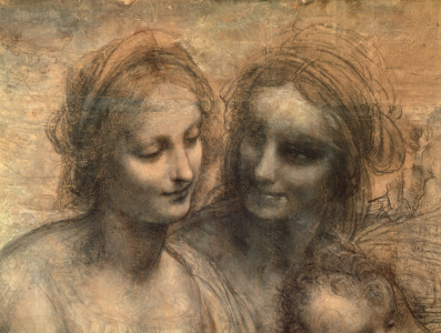 Bild-Nr: 31000020 Detail of the Heads of the Virgin and St. Anne, from The Virgin and Child with S Erstellt von: da Vinci, Leonardo