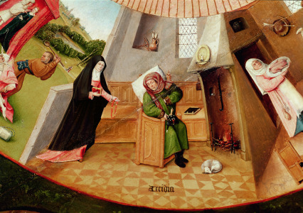 Bild-Nr: 31000077 Sloth, detail from the Table of the Seven Deadly Sins and the Four Last Things,  Erstellt von: Bosch, Hieronymus