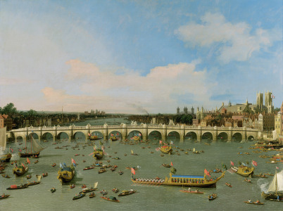 Bild-Nr: 31000174 Westminster Bridge, London, With the Lord Mayor's Procession on the Thames Erstellt von: Canal, Giovanni Antonio & Bellotto, Bernardo