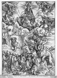 Bild-Nr: 31000391 Scene from the Apocalypse, The seven-headed and ten-horned dragon Erstellt von: Dürer, Albrecht