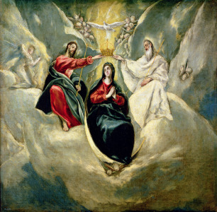Bild-Nr: 31000589 The Coronation of the Virgin, c.1591-92 Erstellt von: Greco, El (Domenikos Theotokopoulos)