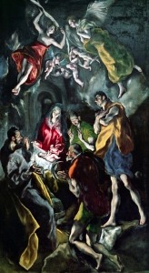 Bild-Nr: 31000593 The Adoration of the Shepherds, from the Santo Domingo el Antiguo Altarpiece, c. Erstellt von: Greco, El (Domenikos Theotokopoulos)