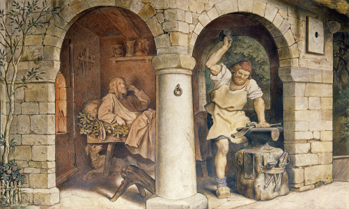 Bild-Nr: 31001513 The Blacksmith of Ruhla, c.1854 Erstellt von: Schwind, Moritz Ludwig von