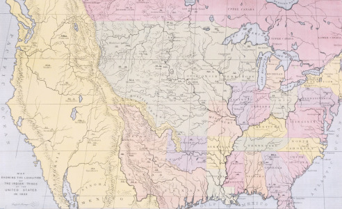 Bild-Nr: 31001710 Map showing the localities of the Indian tribes of the US in 1833, illustration  Erstellt von: Catlin, George