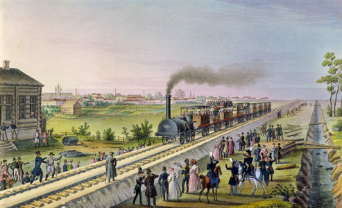 Bild-Nr: 31001819 Opening of the First Railway Line from Tsarskoe Selo to Pavlovsk in 1837 Erstellt von: Anonyme Künstler