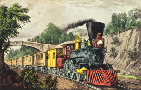 Bild-Nr: 31001838 The Express Train, published by Nathaniel Currier and James Merritt Ives Erstellt von: Anonyme Künstler