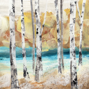 Bild-Nr: 10790478 Water Color Trees With Yellow Trees In Back Right Side Erstellt von: CASA-FINE-ARTS