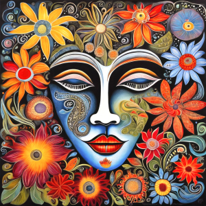 Bild-Nr: 12816096 Blumenmädchen abstrakt KI Erstellt von: XYRIUS