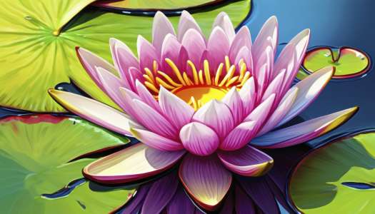 Bild-Nr: 12829280 Weiß Rosa Wasserlilie KI Erstellt von: XYRIUS