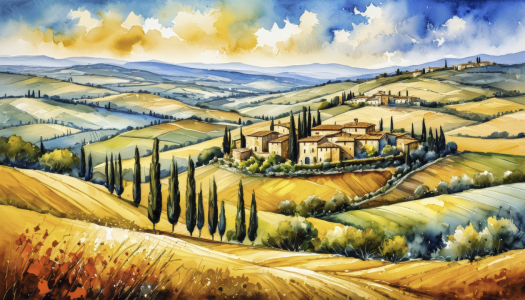 Bild-Nr: 12829557 Toskana Landschaft KI Erstellt von: XYRIUS