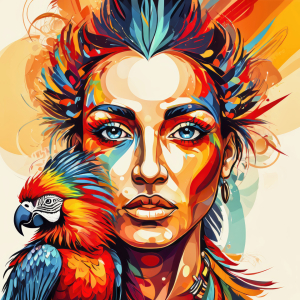 Bild-Nr: 12830676 Papageien Frau KI Erstellt von: XYRIUS