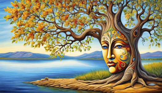 Bild-Nr: 12840788 Schönheit des Baumes am See KI Erstellt von: XYRIUS