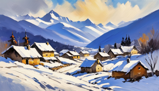 Bild-Nr: 12843274 Dorf im Winter KI Erstellt von: XYRIUS