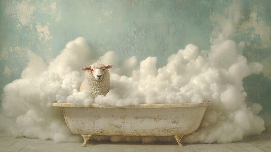 Bild-Nr: 12843535 Wollwaschgang KI Erstellt von: Heike  Hultsch